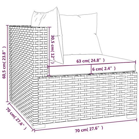 Set Divani Da Giardino 4 Pz Con Cuscini In Polyrattan Nero - Foto 2