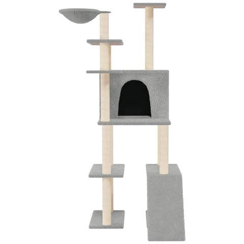 Albero Per Gatti Con Tiragraffi In Sisal Grigio Chiaro 166 Cm - Foto 2