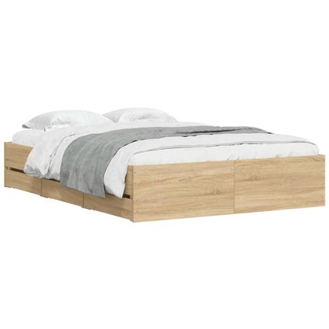 Giroletto Cassetti Rovere Sonoma 120x190 Cm Legno Multistrato - Foto 3
