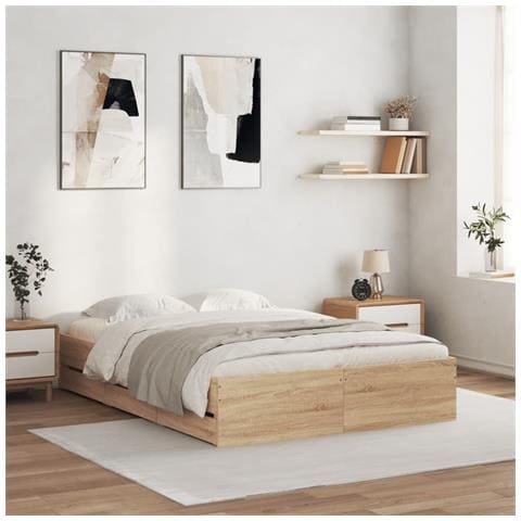 Giroletto Cassetti Rovere Sonoma 120x190 Cm Legno Multistrato - Foto 1