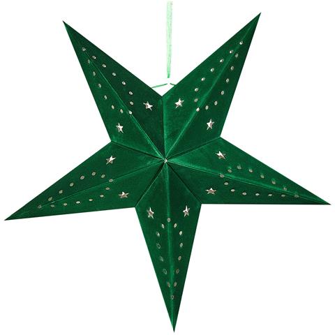 Set Di 2 Stelle Led Carta Verde Smeraldo 45 Cm Motti - Foto 2
