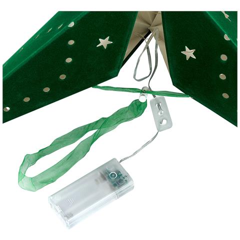 Set Di 2 Stelle Led Carta Verde Smeraldo 45 Cm Motti - Foto 7