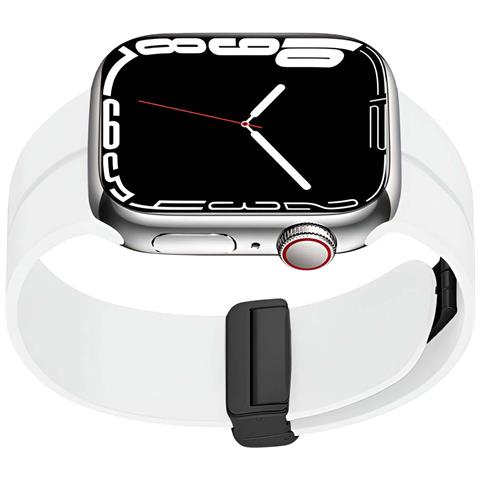 Cinturino Per Apple Watch 42/44/45mm Sport Con Chiusura Magnetica, Bianco - Foto 4
