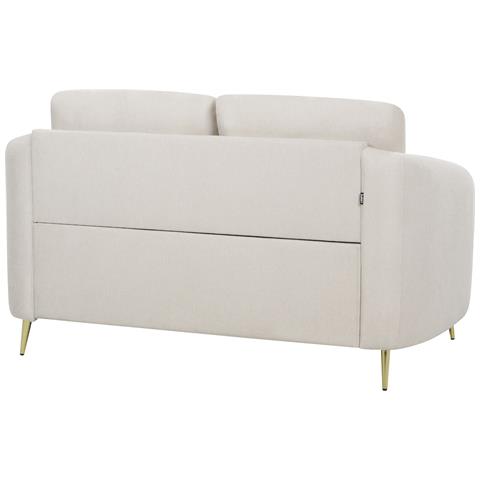 Divano 2 Posti Trosa Tessuto Beige Chiaro - Foto 2