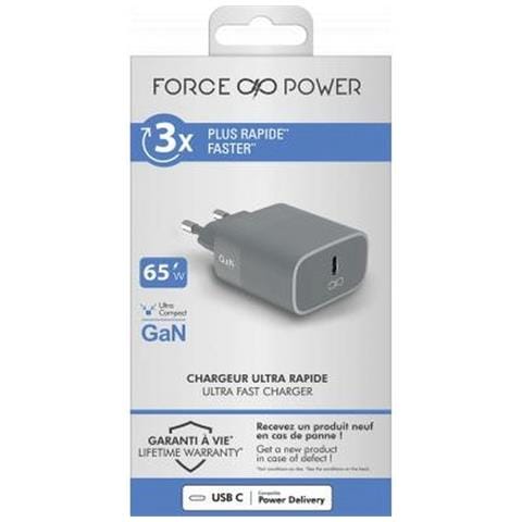 Caricabatterie Usb C 65w Power Delivery Gan Extra-rapido, Grigio - Foto 4