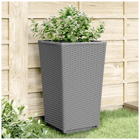 Fioriere Da Giardino 4 Pz Grigio Chiaro 32,5x32,5x57 Cm In Pp - Foto 1