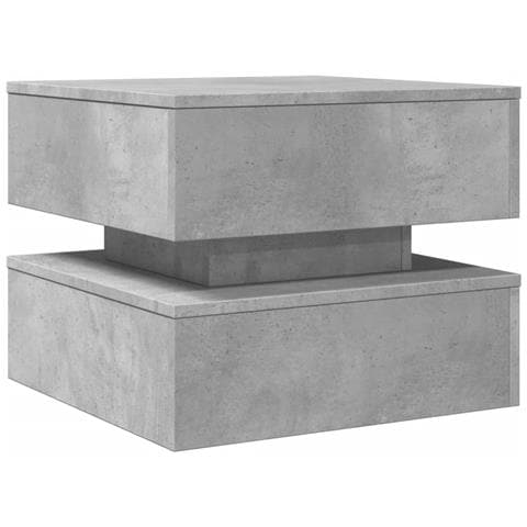 Tavolino Da Salotto Con Luci Led Grigio Cemento 50x50x40 Cm - Foto 3