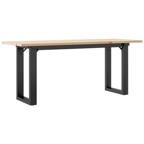 Tavolino Salotto Telaio A O 110x40x45cm Massello Pino E Ghisa - Foto 2