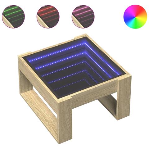 Tavolino Da Salotto Con Led Infinity Rovere Sonoma 50x53x30 Cm - Foto 2