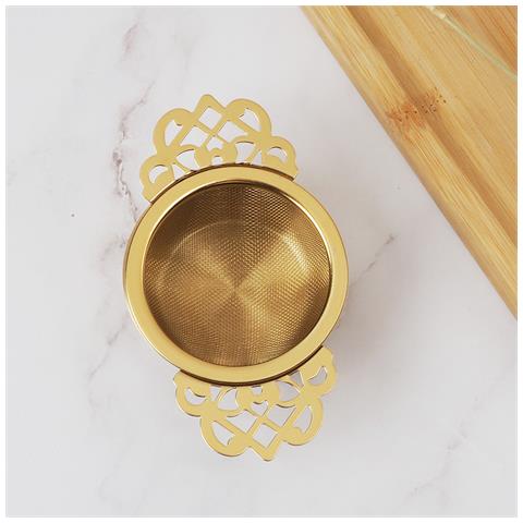 Colino Da Tè In Acciaio Inossidabile Con Vaschetta Raccogligocce Gold - Foto 2