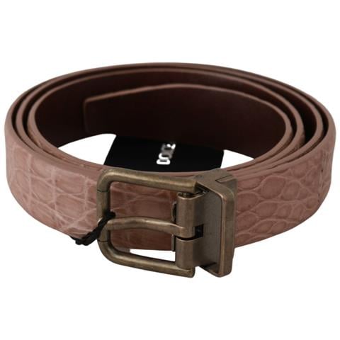 Cintura Pelle Fibbia Dorata Pelle Esotica Beige - 90 Cm / 36 Inches - Foto 1