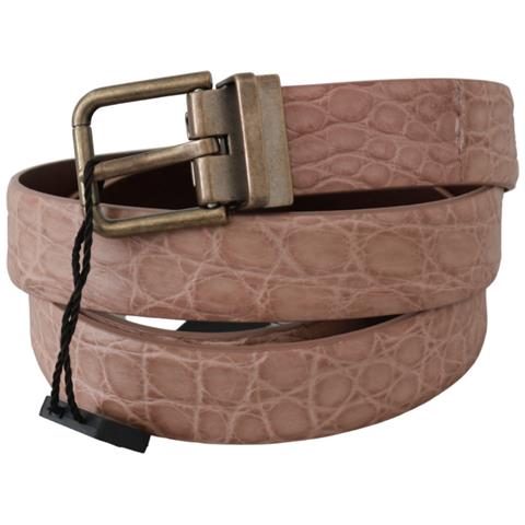 Cintura Pelle Fibbia Dorata Pelle Esotica Beige - 90 Cm / 36 Inches - Foto 2