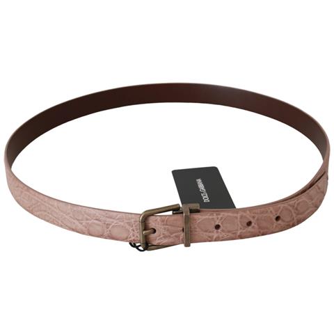 Cintura Pelle Fibbia Dorata Pelle Esotica Beige - 90 Cm / 36 Inches - Foto 3