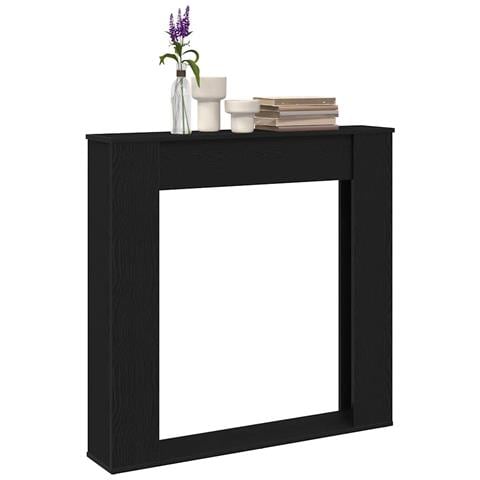 Cornice per Camino Rovere Nero 100x20x100 cm in Truciolato - Foto 2