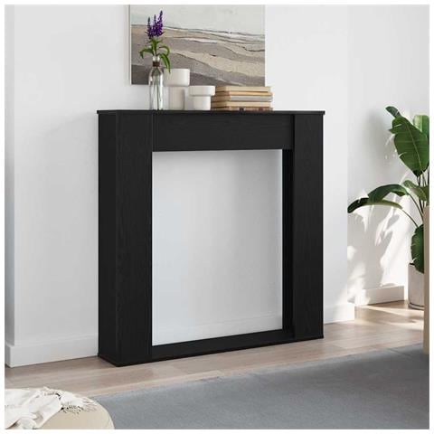 Cornice per Camino Rovere Nero 100x20x100 cm in Truciolato - Foto 1