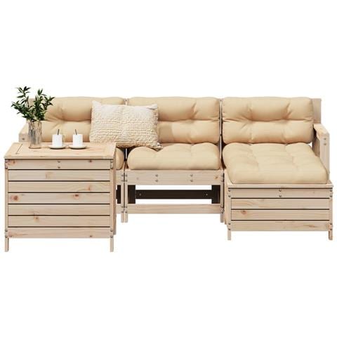 Set Divani Da Giardino 5 Pz In Legno Massello Di Pino - Foto 1