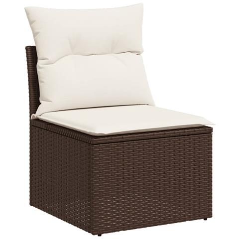 Set Divani Da Giardino 13 Pz Con Cuscini Marrone In Polyrattan - Foto 3