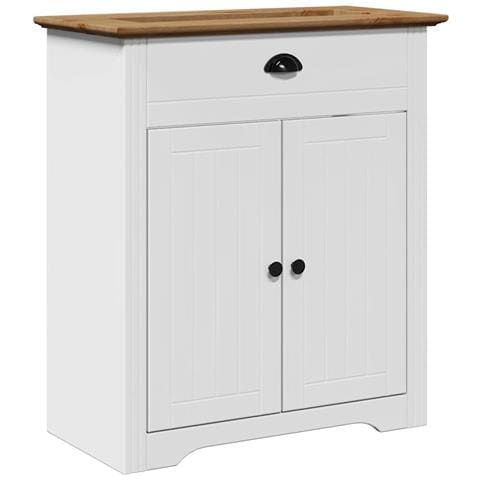Mobile Lavabo Da Bagno Bodo Bianco E Marrone 70x35x80 Cm - Foto 2