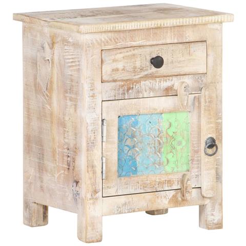 Comodino 40x30x50 Cm In Legno Di Acacia Grezzo - Foto 8