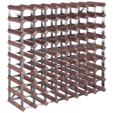 Lusso Casadino -  Portabottiglie Per 72 Bottiglie Legno Massello Di Pino Marrone - Foto 1