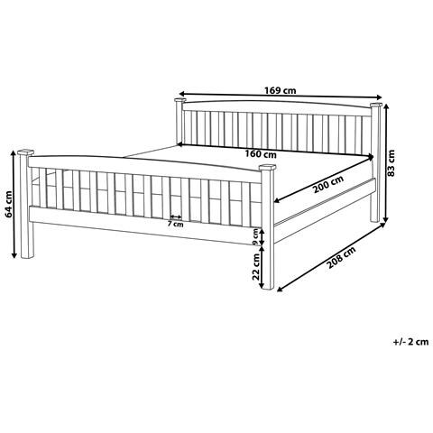 Letto Legno Di Pino Giverny 160 X 200 Cm Marrone Scuro - Foto 8