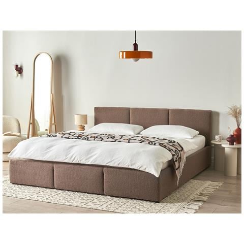 Letto Contenitore Bouclé Bousse 180 X 200 Cm Tortora - Foto 1