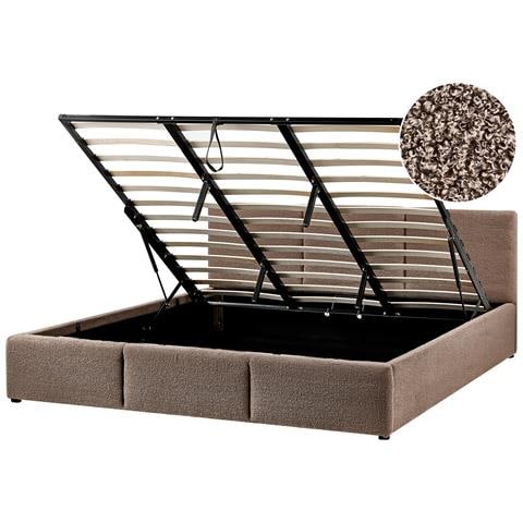 Letto Contenitore Bouclé Bousse 180 X 200 Cm Tortora - Foto 2