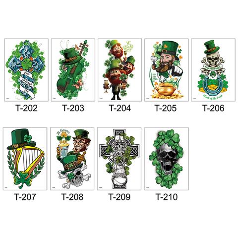 Tatuaggi Temporanei Per Il Giorno Di San Patrizio - Set Da 9 Fogli - Foto 1
