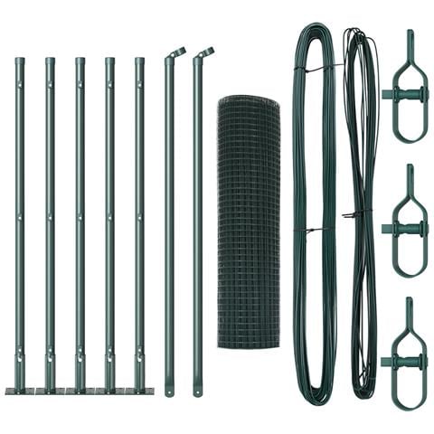 Set Pali Recinzione Metallo Set di 2 Verde Metallo 10 m - Foto 1