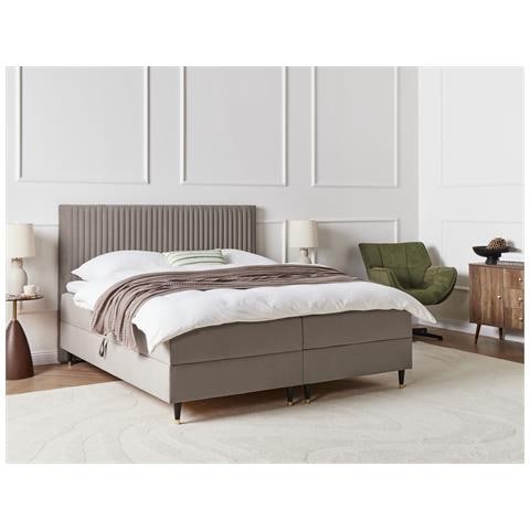 Divano Letto Con Contenitore Velluto Dame 180 X 200 Cm Tortora - Foto 1