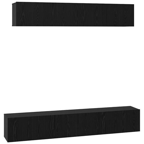 Set mobile TV 5 pcs Rovere nero 100 x 30 x 30 cm - Foto 1