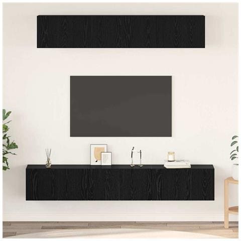 Set mobile TV 5 pcs Rovere nero 100 x 30 x 30 cm - Foto 2
