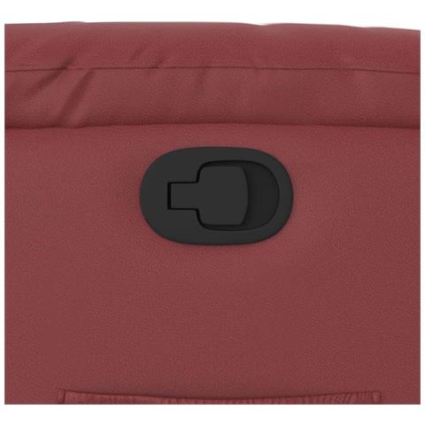 Poltrona Reclinabile Rosso Vino in Similpelle - Foto 9