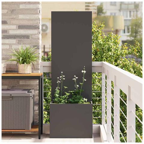 Vaso da Giardino con Pannello Decorativo Nero 50 x 140 cm - Foto 2