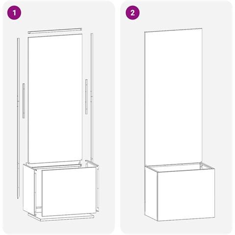 Vaso da Giardino con Pannello Decorativo Nero 50 x 140 cm - Foto 9