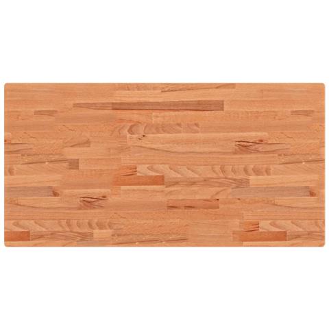 Piano Tavolo 100x50x4cm Rettangolare Legno Massello di Faggio - Foto 1