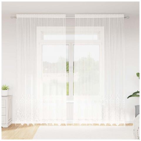 Tende con tende Floreale Bianco 200 x 280 cm Poliestere - Foto 2