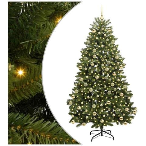 Albero di Natale artificiale Verde 210 cm PVC e Metallo - Foto 1