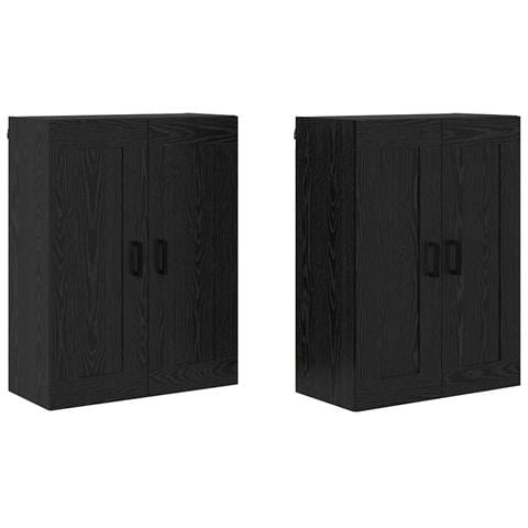 Mobile a muro 2 pcs Rovere Nero 69,5 x 34 x 90 cm - Foto 1