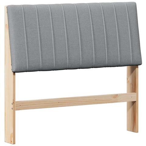 Testiera imbottita Grigio chiaro 100 cm Pino massello - Foto 1