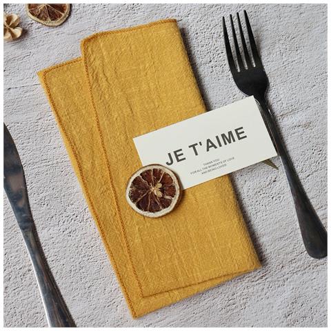 Set Di 12 Tovaglioli Da Tavola In Cotone - Orlo A Giorno, Bordo Sfilacciato, Mussola Per Matrimoni, Natale E Decorazioni Tavola Yellow - Foto 4