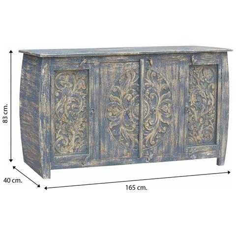 Credenza In Legno Grigio 165x40x83 - Foto 8