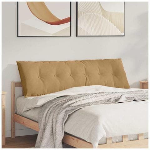 Cuscino per Schiena Marrone 160 x 50 cm Tessuto in Cords - Foto 2