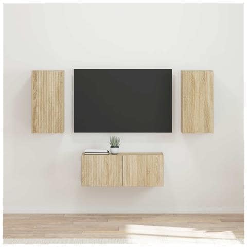 Set mobile TV 6 pcs Rovere Sonoma Legno multistrato - Foto 2