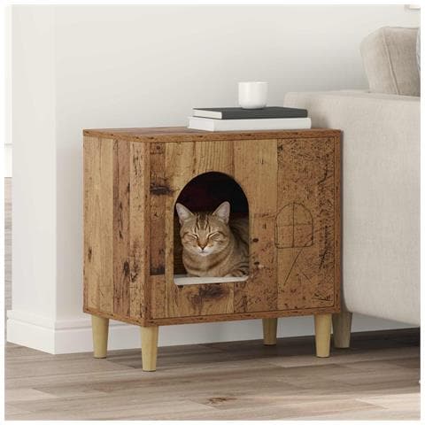 Casa per Gatti Legno vecchio 51 x 30 x 52 cm Legno multistrato - Foto 2
