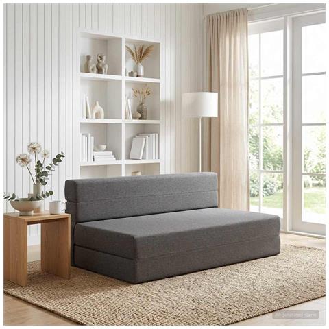 Divano Letto Pieghevole Grigio Chiaro 152 x 86,5 x 60 cm - Foto 2