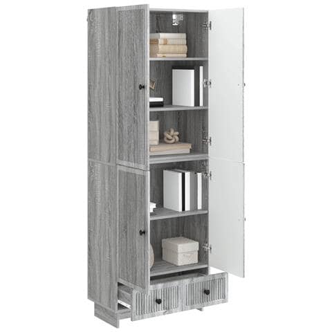 Set di armadi 2 pcs Sonoma grigio 66 x 34,5 x 95 cm - Foto 2