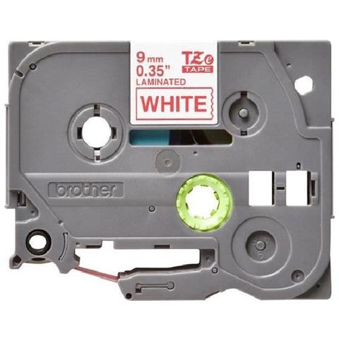 Nastro Etichette per Stampanti Rosso su Bianco 0.9 x 800 cm TZe222 - Foto 2