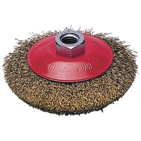 Spazzola Conica per Smerigliatrice Filo acciaio 0,3 mm Ø 100X10 mm Filetto 14Ma - Foto 2