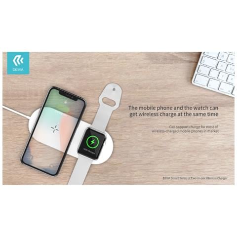 Caricatore Wireless 2 In 1 Per Iphone Ed Apple Watch 12w - Foto 3